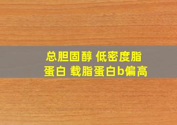 总胆固醇 低密度脂蛋白 载脂蛋白b偏高